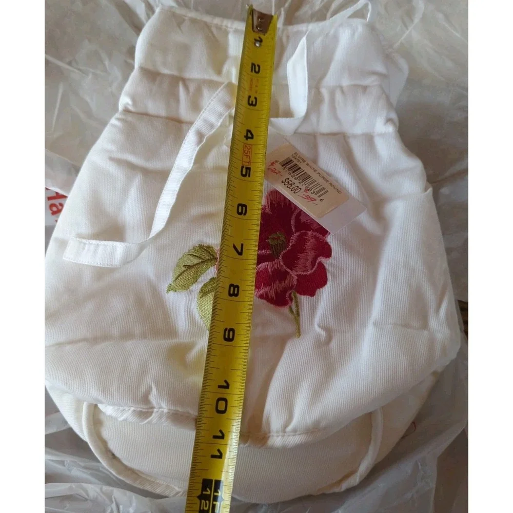 New Vintage Yves Delorme Olivier Desforges Elvire White Purse Round‎